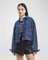Chamarra Cropped Boxy Fit,AZUL EMPOLVADO